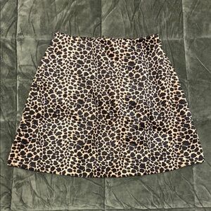 Vintage Leopard Fuzzy Fur Print Mini Skirt